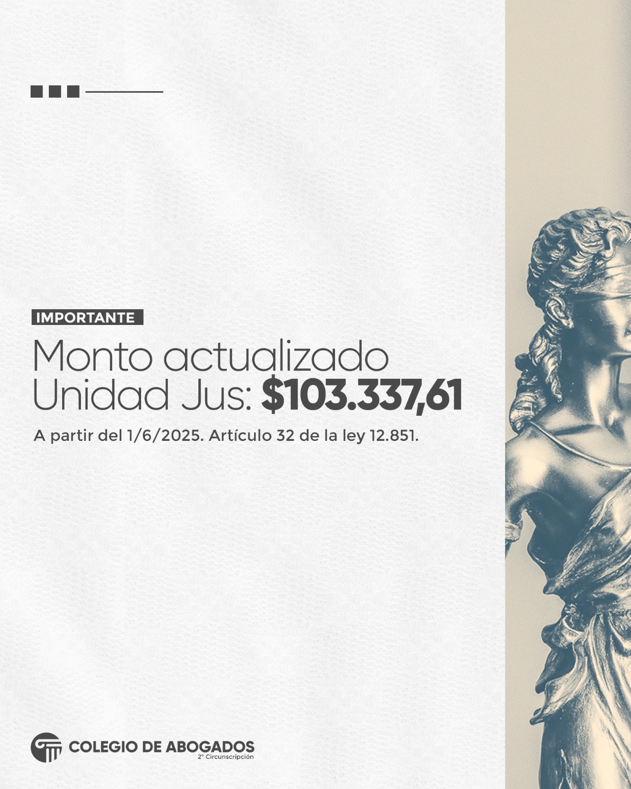 Aumento de la Unidad Jus - Junio 2025